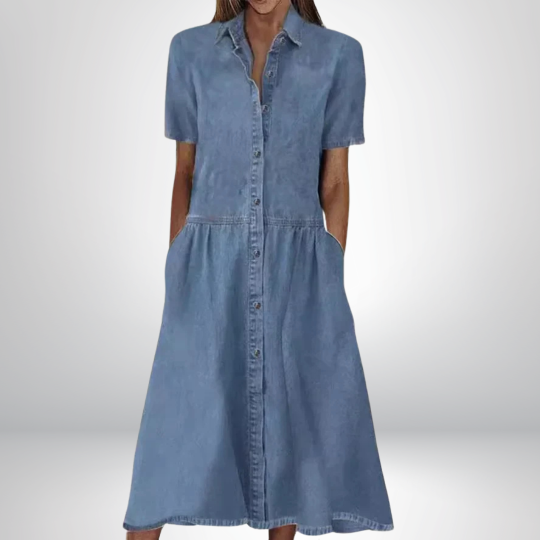 Birgit - Stilig Denimklänning