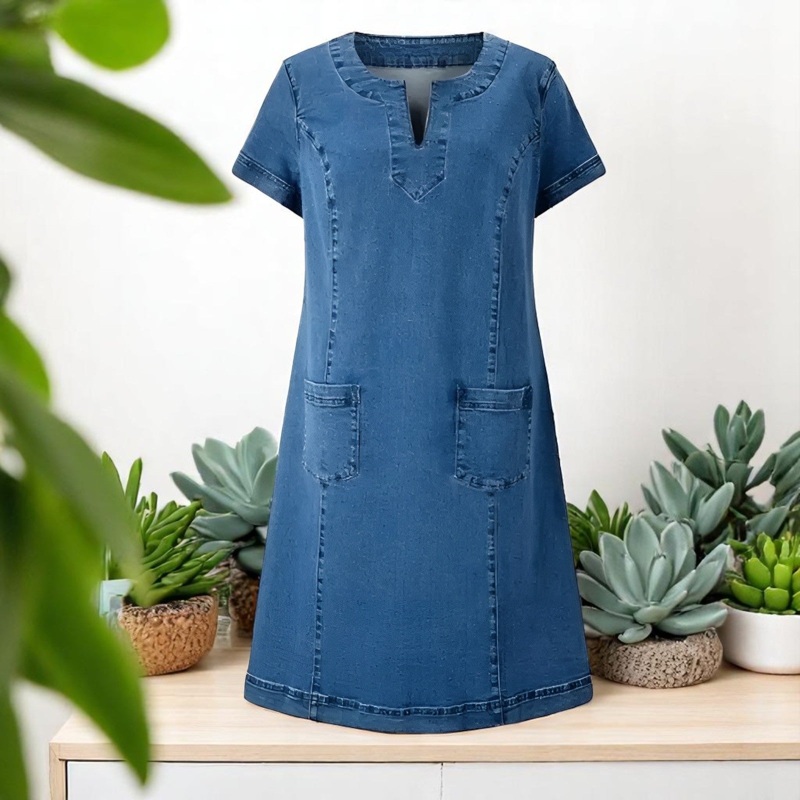 Josefin - Mjuk jeansklänning