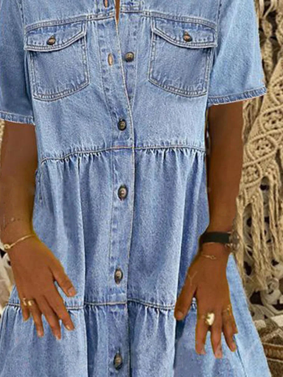 Amelia - Boho Denimklänning