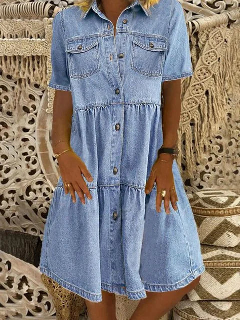 Amelia - Boho Denimklänning