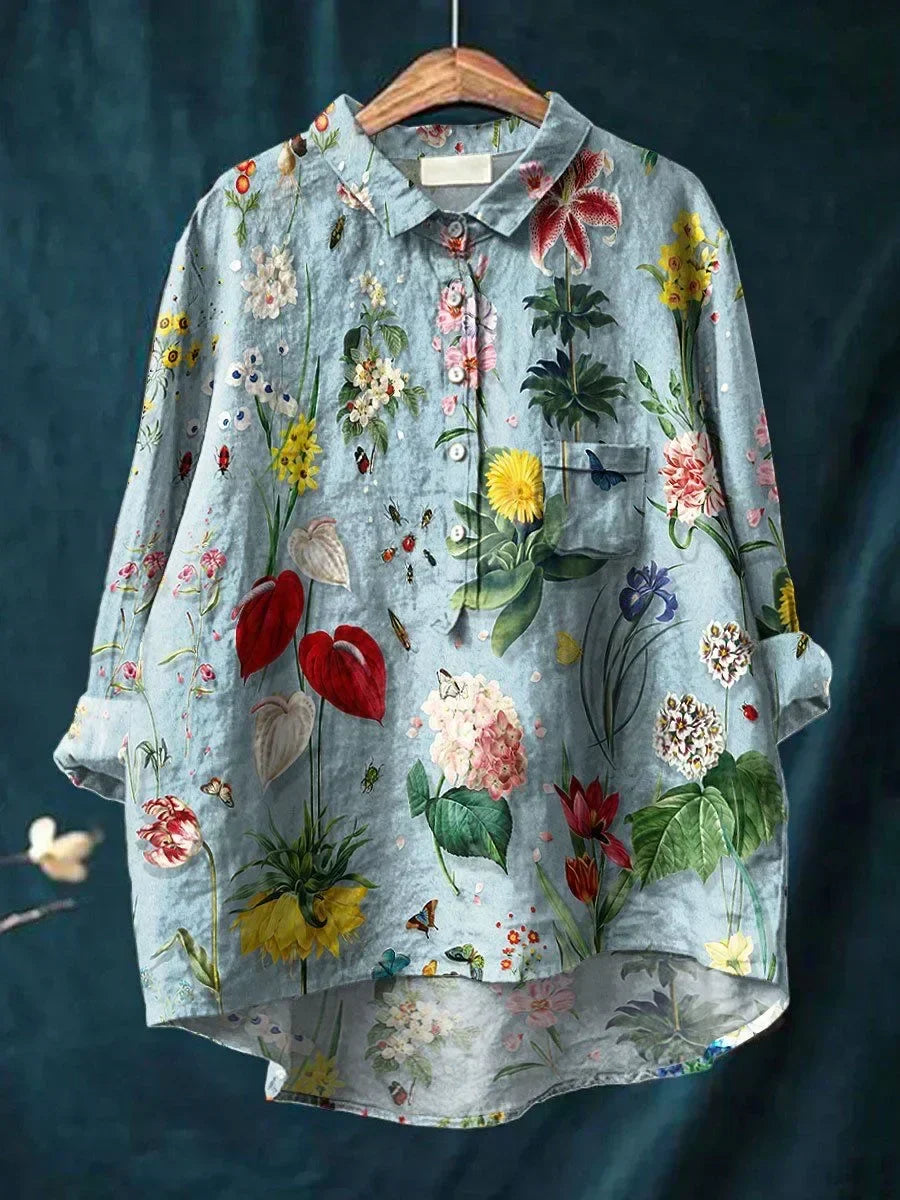 Freya - Skjorta med elegant blommönster