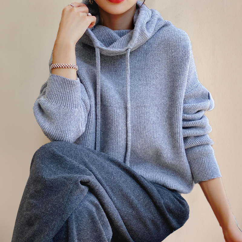 Elina - Stickad hoodie