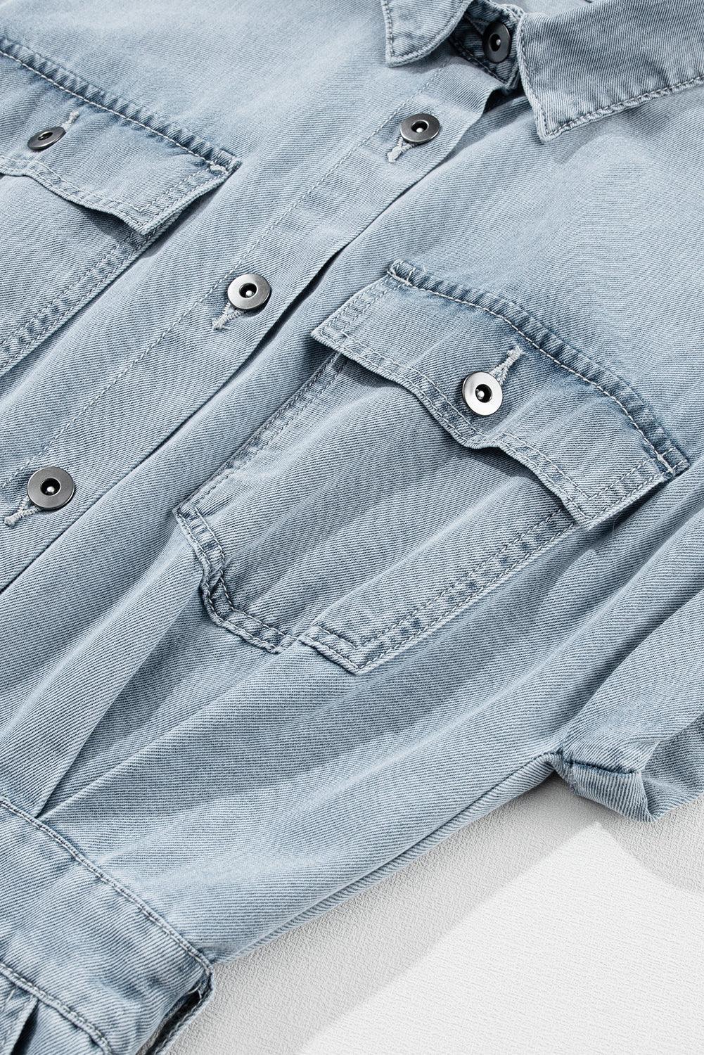 Isabelle - Denimklänning med eleganta, korta fladdermusärmar